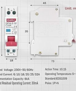 10pcs 18MM Mini 230V RCBO 1P+N 6KA Circuit Breaker 20A Protection 2