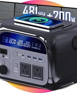 CTOLITY 500W Portable Power Station with 200W Solar Panel Kit