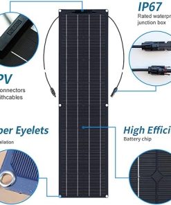 200W Solar Panel Bundle Flexible RV Generator Off-Grid 6-Hole Mount 2