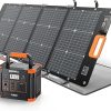 GRECELL 300W Portable Power Station with 120W Solar Panel Bundle