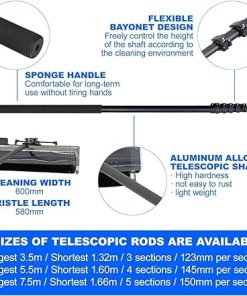 Solar Cleaning Brush Adjustable Water Fed Rod for PV Panel Wash 5.5m 2