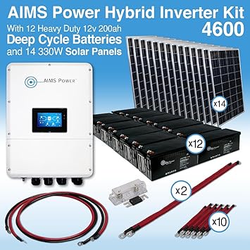 KITHY4612BATSOL330 Hybrid Inverter Charger and Solar Panel Kit 2 KITHY4612BATSOL330 Hybrid Inverter Charger and Solar Panel Kit - Image 2