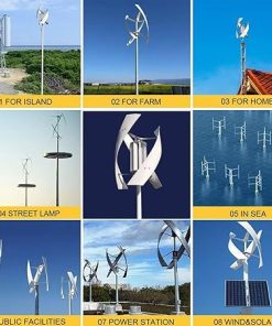 14000KW Wind Turbine Generator Kit 12V 24V 48V 220V Energy Windmill Vertical Wind Turbine Generator Home Three Phase Generator Maglev 3 Blades 35”H,48V 2