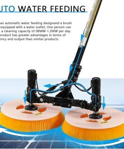 Solar Panel Cleaning Brush Kit with Telescopic Pole and Water Pipe 2