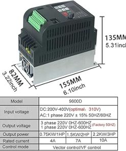 Solar VFD Inverter Single Phase Input 220V Output for Pump Control 2