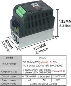 Solar Water Pump Inverter DC to AC 0.75kw to 7.5kw 220V Controller 2