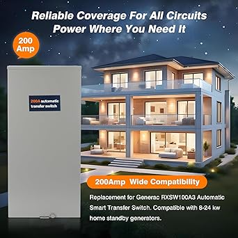 200 Amp Automatic Transfer Switch for Generac RXSW200A3 Indoor Outdoor 2 200 Amp Automatic Transfer Switch for Generac RXSW200A3 Indoor Outdoor - Image 2