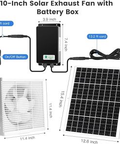 Solar Powered Exhaust Fan Kit with Battery Backup for Greenhouses 2