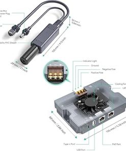 Quiddity 52V 6A Power Supply for Starlink Mini Dual USB Smart Fan 2