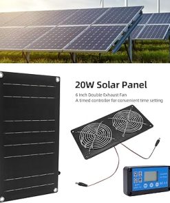 6 Inch Solar Exhaust Fan Kit with Timed Controller for Greenhouses 2