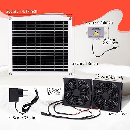 Qianly Solar Fan Kit Accessories Easy Install Durable Cooling for Shed 2 Qianly Solar Fan Kit Accessories Easy Install Durable Cooling for Shed - Image 2