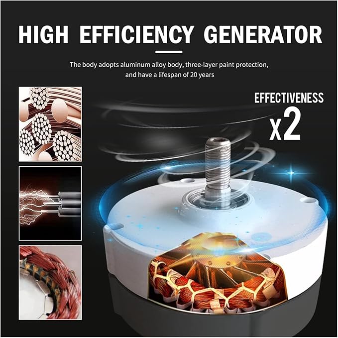 1000W Vertical Axis Wind Turbine Generator for Home and RV Use 2 1000W Vertical Axis Wind Turbine Generator for Home and RV Use - Image 2