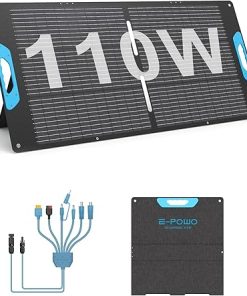 Portable 110W 20V Solar Panel Foldable Waterproof for Camping RV Use