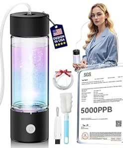 Hydrogen Water Bottle with Brush in Black Color for Easy Cleaning