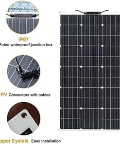 100 Watt Flexible Solar Panel 12 Volt Lightweight Monocrystalline Kit 2