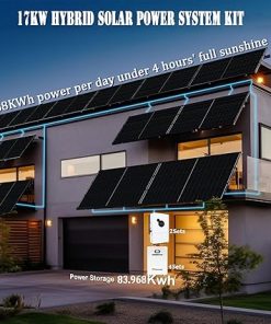 Hybrid Solar Power System Kit 30x550W Bifacial Panels 4 Batteries 2