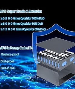 48V 100Ah LiFePO4 Battery with 100A BMS for Solar RV and Marine 2