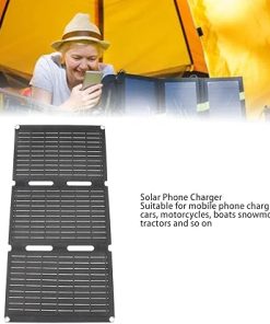 60W Foldable Solar Panel Charger with Dual USB for Hiking and Travel 2