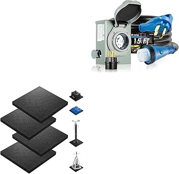 BOYISEN 50 Amp Generator Inlet Box Kit with 15 FT RV Stabilizer Pads BOYISEN 50 Amp Generator Inlet Box Kit with 15 FT RV Stabilizer Pads