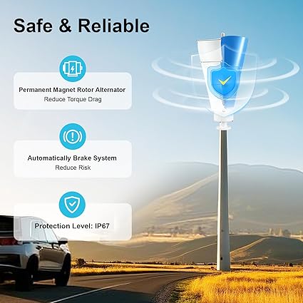 500W Vertical Axis Wind Turbine Kit for Hybrid Solar Systems 2 500W Vertical Axis Wind Turbine Kit for Hybrid Solar Systems - Image 2