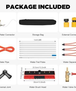 26ft Long Reach Solar Panel Cleaning Kit with Adjustable Brush Head 2