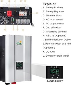 UL1741 Solar Hybrid Inverter 10KW 48V DC to 240V Split Phase Sine Wave 2