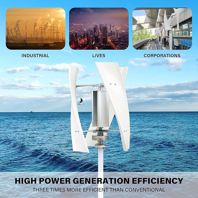 High Efficiency 4000W Vertical Wind Turbine Generator Kit for Home 2 High Efficiency 4000W Vertical Wind Turbine Generator Kit for Home - Image 2