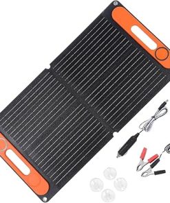 80W Foldable Solar Panel USB C Dual Ports Ideal for Camping Use