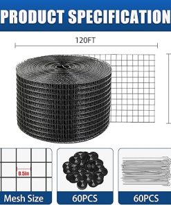 Solar Panel Bird Mesh 6in x 120ft PVC Coated Steel with 60 Clips 2