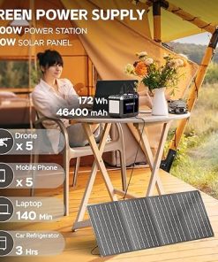 Marbero 200W Solar Generator 148Wh with 40W Solar Panel Portable Charger 2