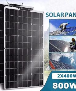 800W Solar Panel Kit 2Pcs 400W 18V Flexible Monocrystalline System 2