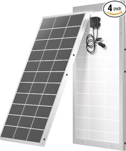 Nature’s Generator 4pcs 100 Watt 12BB Solar Panels Monocrystalline for RV Marine Rooftop Farm Battery and Other Off Grid System
