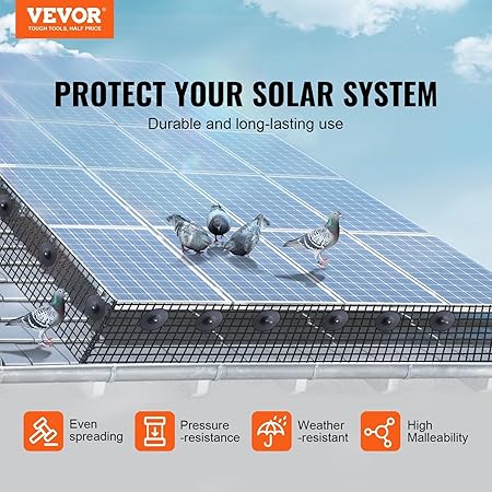 8 Inch Solar Panel Bird Guard Roll Kit with 100 Stainless Steel Fasteners 2 8 Inch Solar Panel Bird Guard Roll Kit with 100 Stainless Steel Fasteners - Image 2