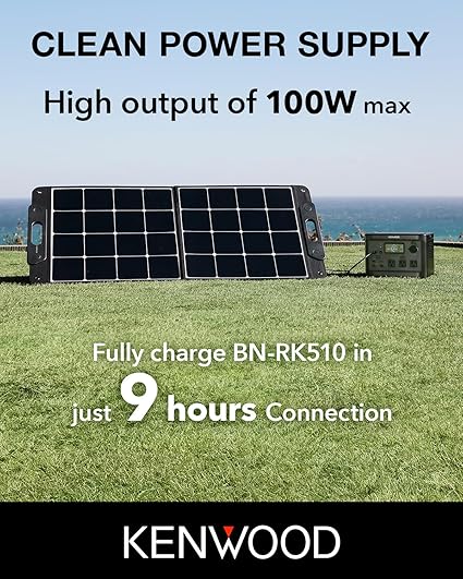 Kenwood 100W Portable Solar Panel for Camping and Device Charging 2 Kenwood 100W Portable Solar Panel for Camping and Device Charging - Image 2