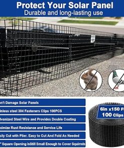 Solar Panel Bird Guard 6in X 150ft with 100 Clips Gloves and Plier 2