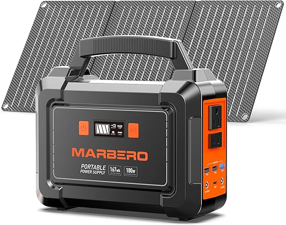 Portable Solar Generator 167Wh Power Station with Solar Panels 30W 60W 2 Portable Solar Generator 167Wh Power Station with Solar Panels 30W 60W - Image 2