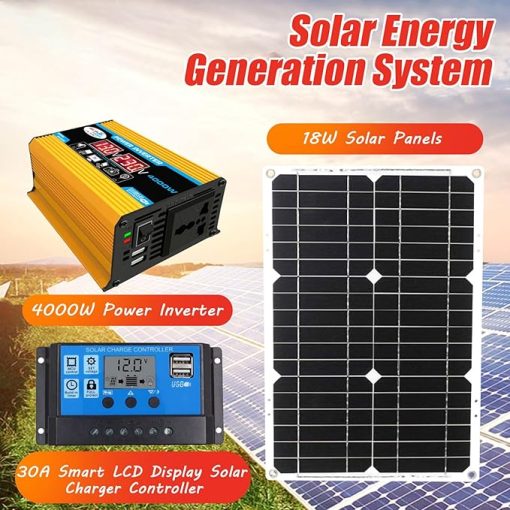 Complete 4000W Solar Panel Kit with Inverter and USB Ports - Image 2