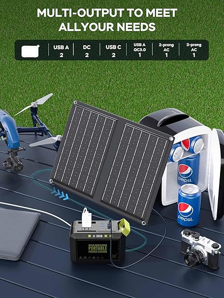 Marbero 88Wh Camping Solar Generator with 21W Solar Panel Included 2 Marbero 88Wh Camping Solar Generator with 21W Solar Panel Included - Image 2