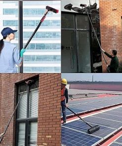 Solar Panel and Window Cleaning Kit with Expandable Telescopic Pole 2