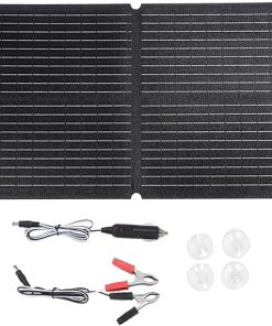 80W Foldable Solar Panel Backpack Charger for Camping USB C Waterproof