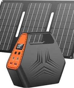 Portable Power Station and 30W Solar Panel Charger for Outdoors