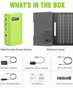 Powkey 24000mAh Portable Power Bank with 30W Solar Panel for Camping 2