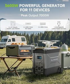 Portable Power Station 3456Wh with 100W Solar Panel for Camping 2