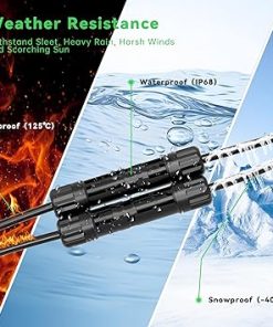 Twin PV Wire Solar Panel Extension Cable 50FT 10AWG with IP68 Connectors 2