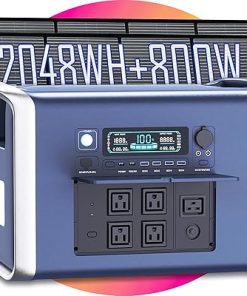 Portable 2400W Power Station with 4800W Solar Charging Kit