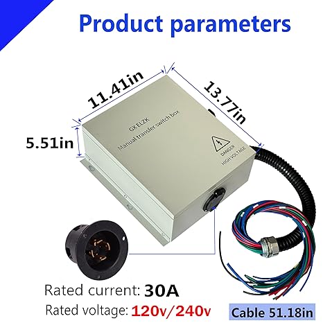 30A Manual Transfer Switch 10 Circuit Kit for Portable Generators 2 30A Manual Transfer Switch 10 Circuit Kit for Portable Generators - Image 2