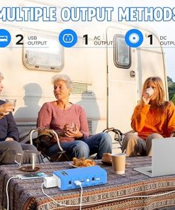 Powkey Portable Power Station with 65W External Battery and Solar Charger 2