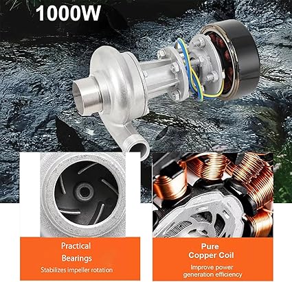 1000W Hydroelectric Generator 110V 220V Water Turbine for Camping 2 1000W Hydroelectric Generator 110V 220V Water Turbine for Camping - Image 2