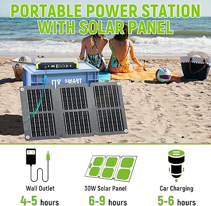 Portable Power Station 88.8Wh 80W with 30W Solar Panel for Outdoors 2 Portable Power Station 88.8Wh 80W with 30W Solar Panel for Outdoors - Image 2