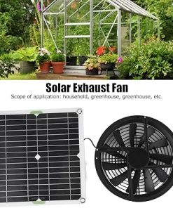 Solar Panel Fan Kit 100W 10In Round Exhaust Fan for Coop Greenhouse 2
